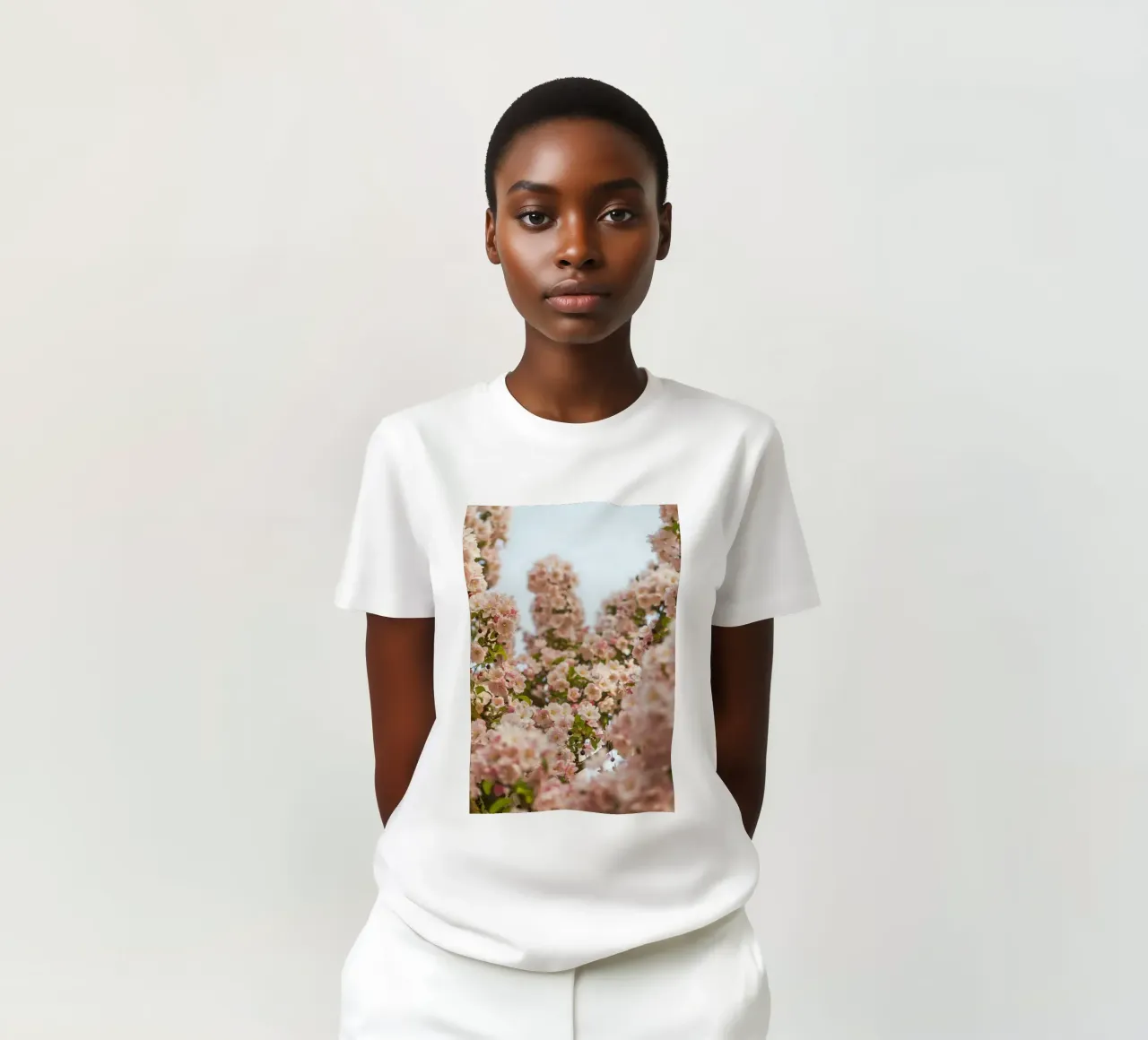 Incantevole fiore rosa t-shirt da Curious Collections by Marielle Leenders