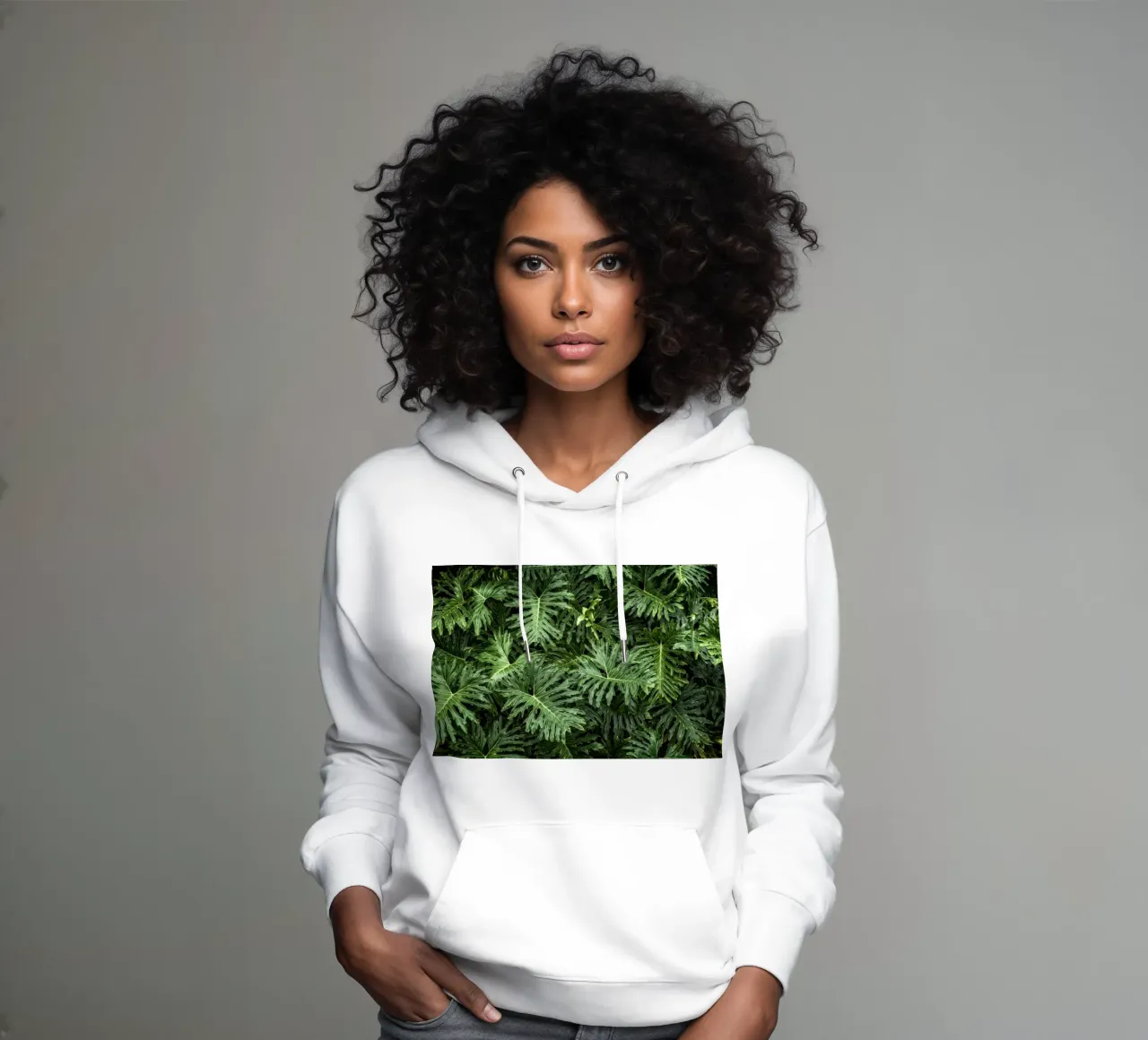 Foglie di Monstera tropicale felpa con cappuccio da Curious Collections by Marielle Leenders