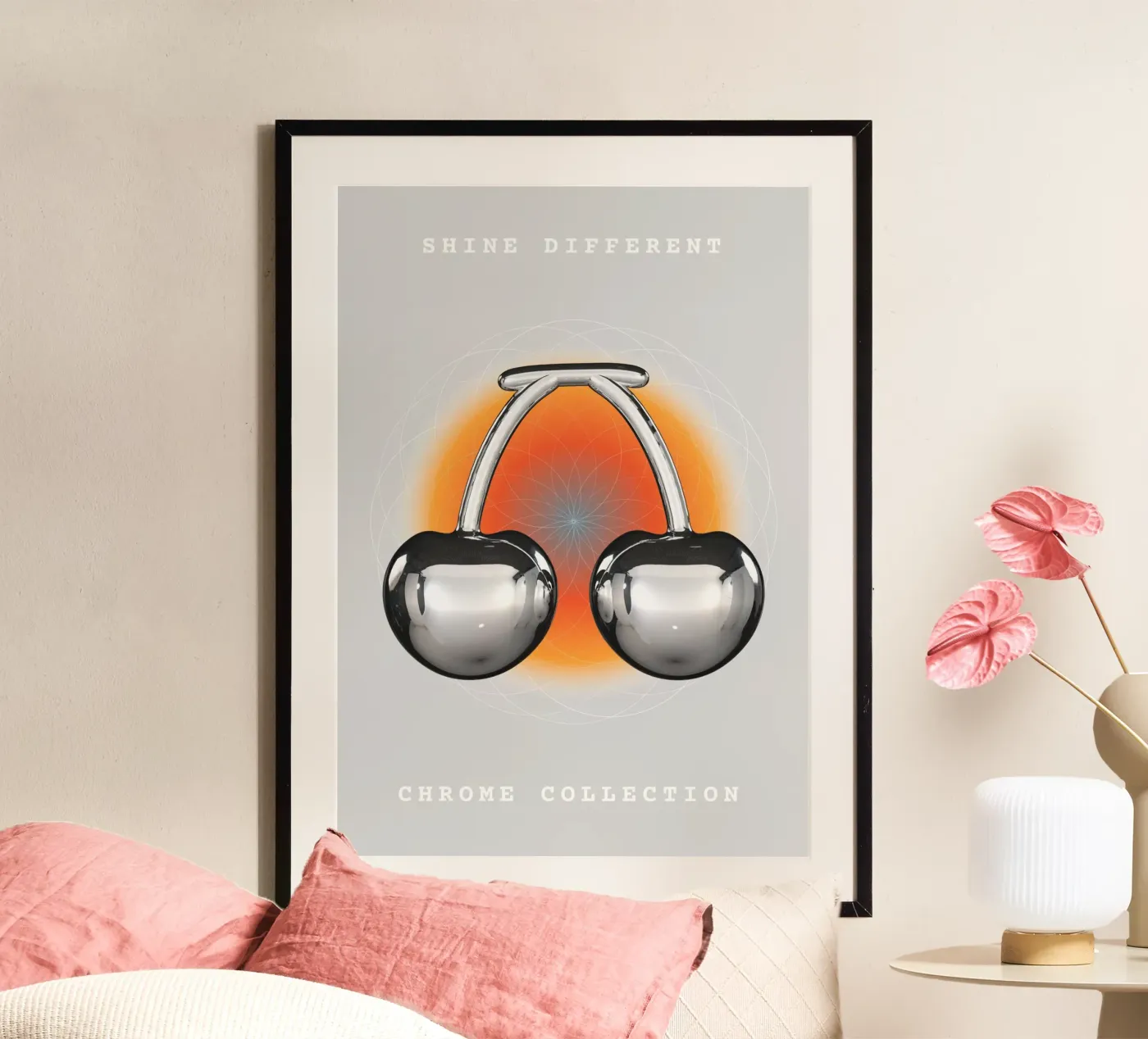 Chrome Cherries poster by SMRT STUDIO