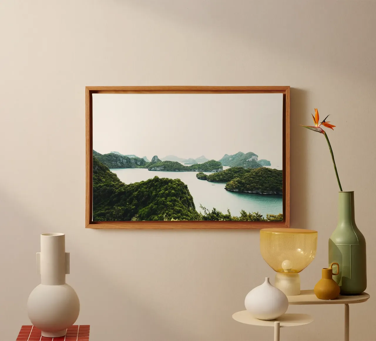 Arcipelago in Thailandia, riserva naturale tela con Cornice a cassetta da Lisa Jureczko Arts Illustration