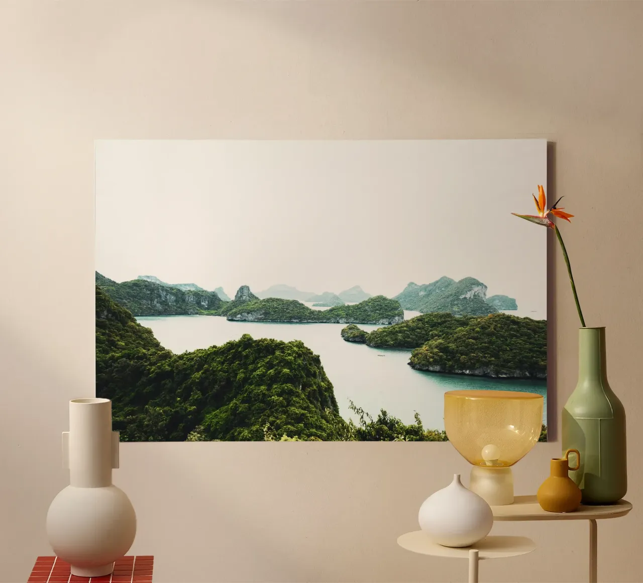 Arcipelago in Thailandia, riserva naturale tela con Cornice a cassetta da Lisa Jureczko Arts Illustration