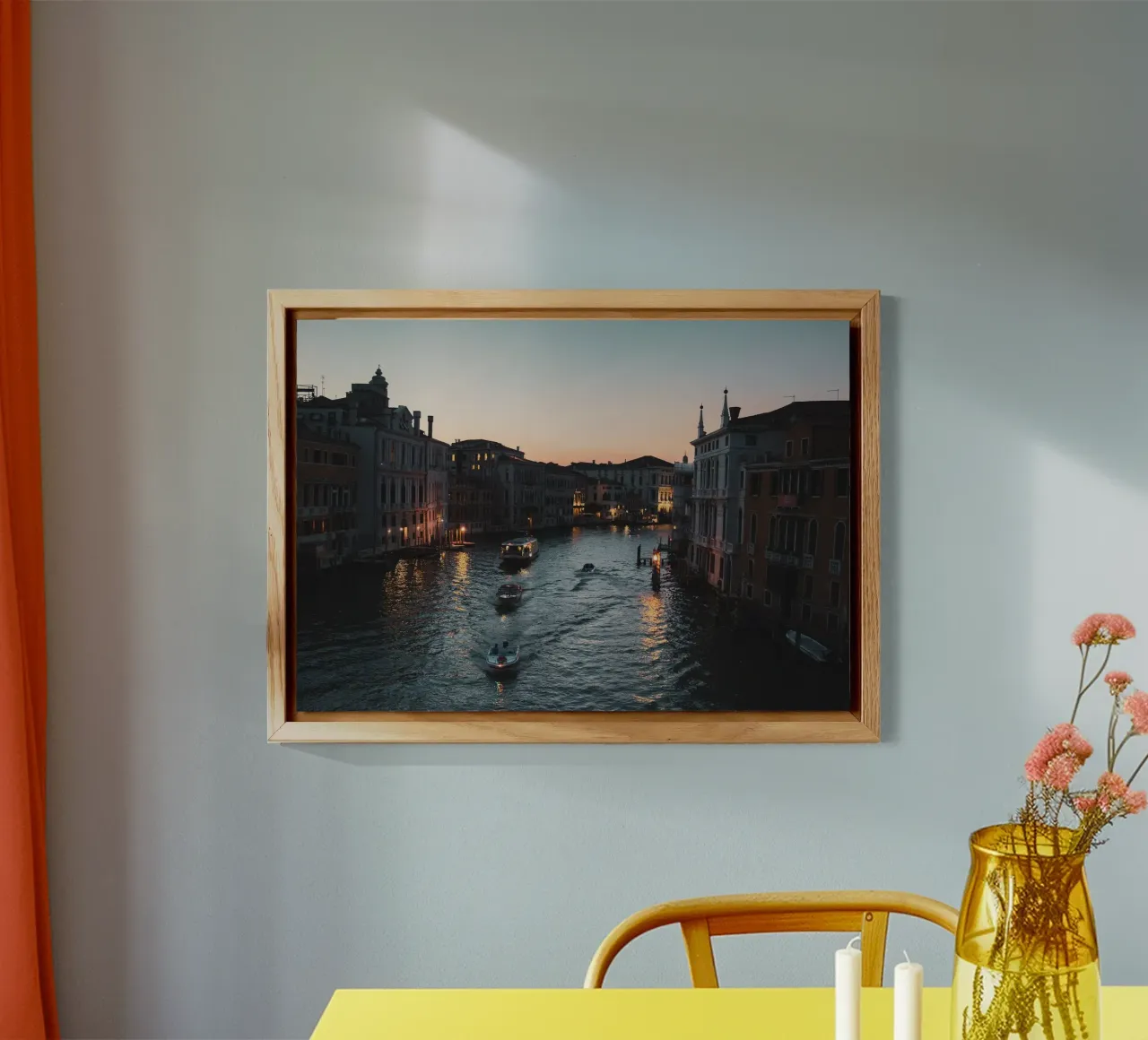 Canal Grande a Venezia di notte alluminio dibond da Lisa Jureczko Arts Illustration