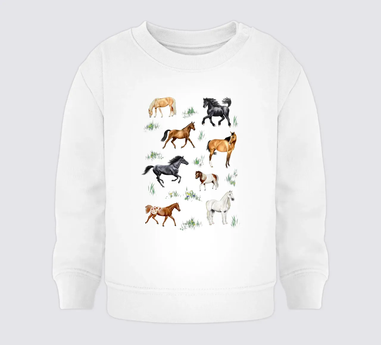 Cavalli e pony n. 03 felpa neonato da Moonlit Illustrations
