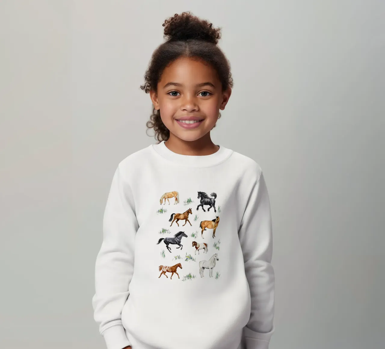 Cavalli e pony n. 03 felpa bambino da Moonlit Illustrations