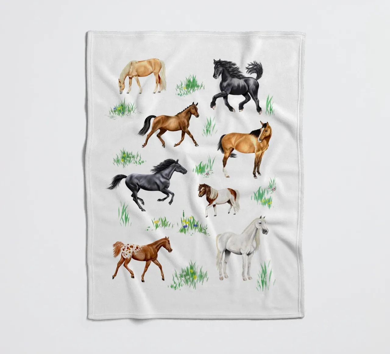 Cavalli e pony n. 03 coperta in pile da Moonlit Illustrations