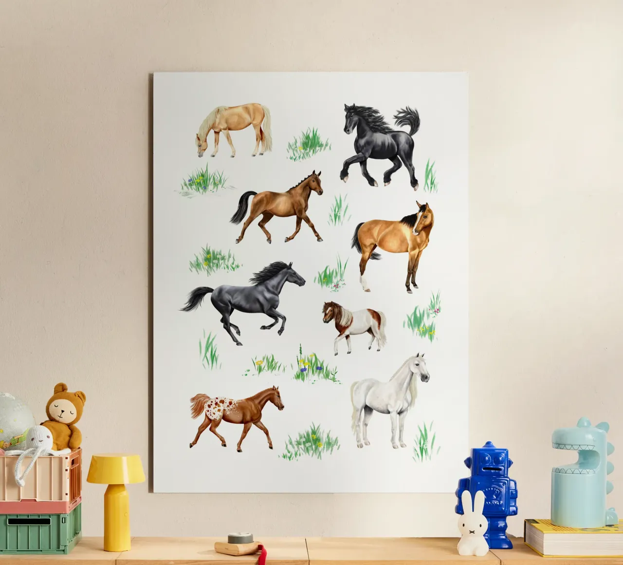 Cavalli e pony n. 03 alluminio dibond da Moonlit Illustrations