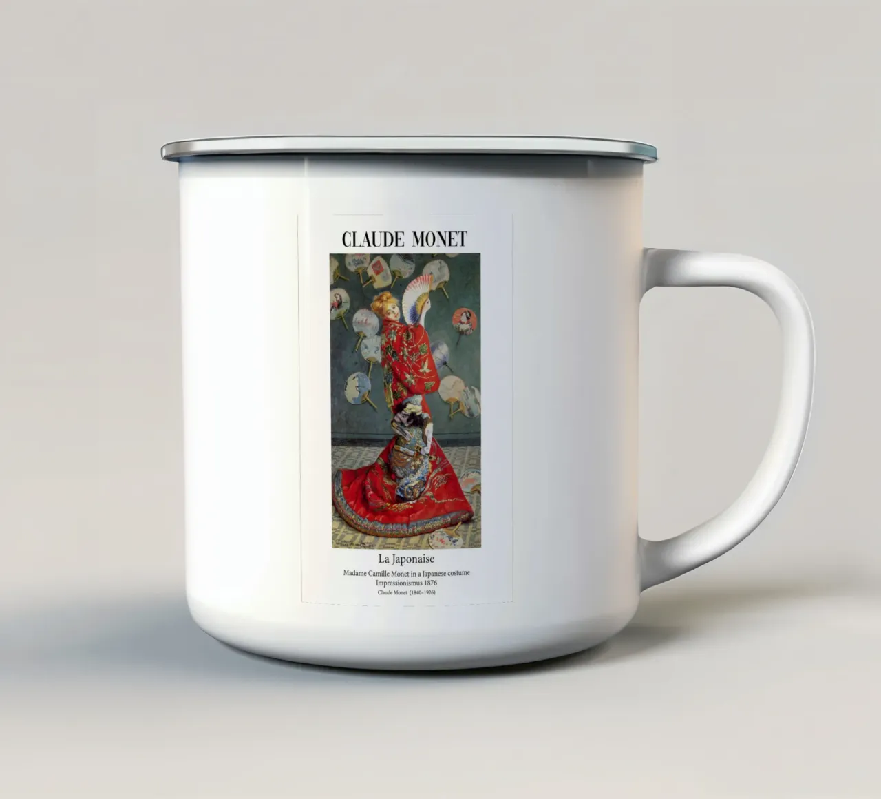Claude Monet - La donna giapponese tazza in smalto da Carinaprint