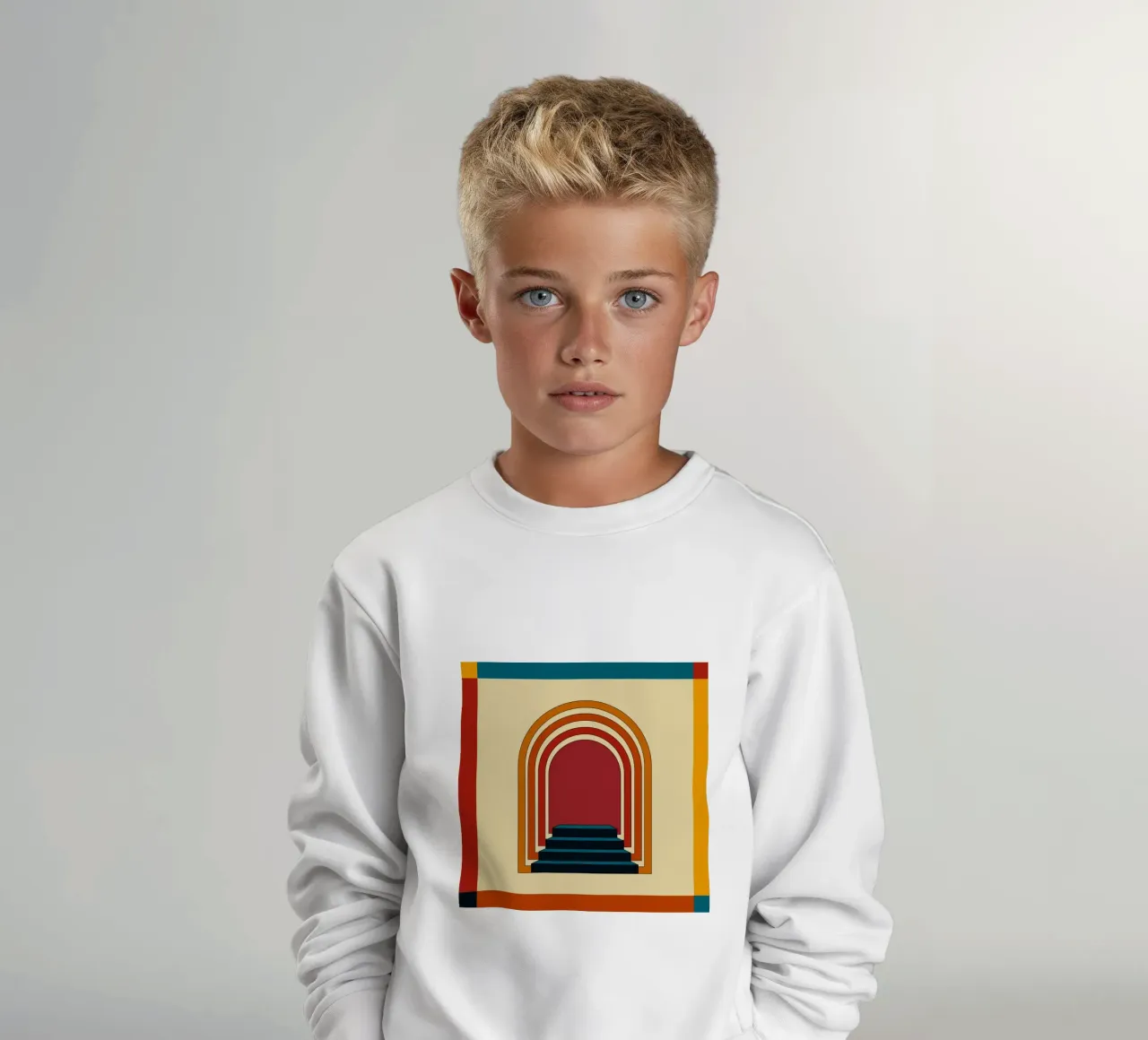 Staircase Retro kids sweatshirt by galihstudio