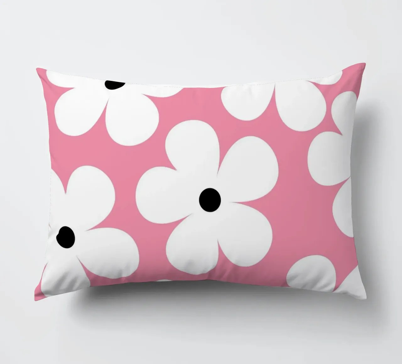 Design floreale retrò I Rosa e bianco cuscino da Lisa Jureczko Arts Illustration