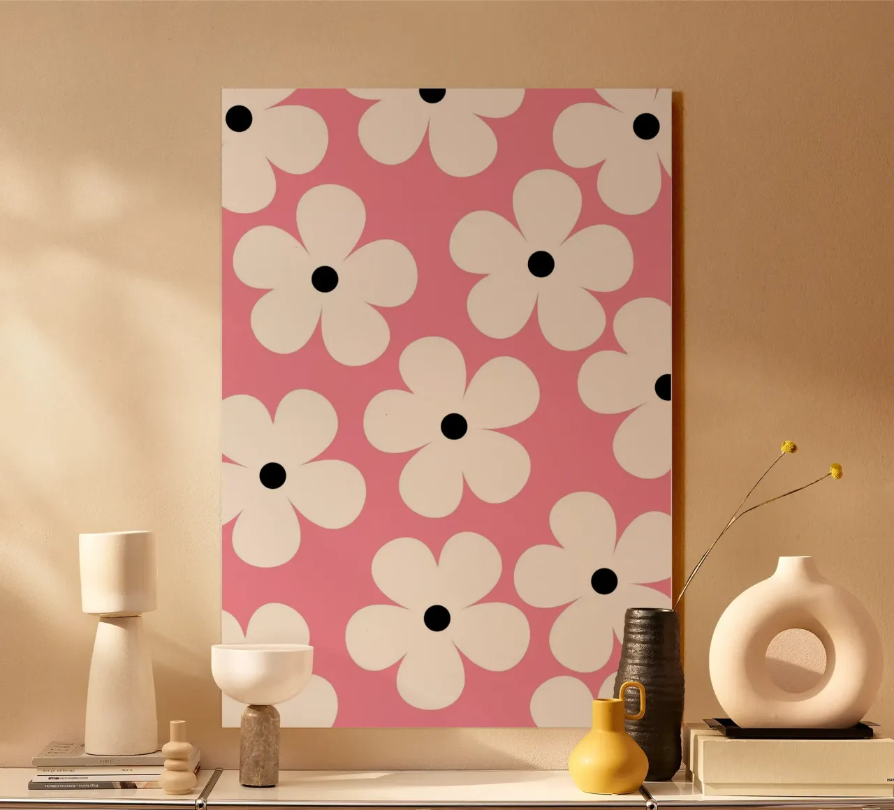 Design floreale retrò I Rosa e bianco plexiglass da Lisa Jureczko Arts Illustration