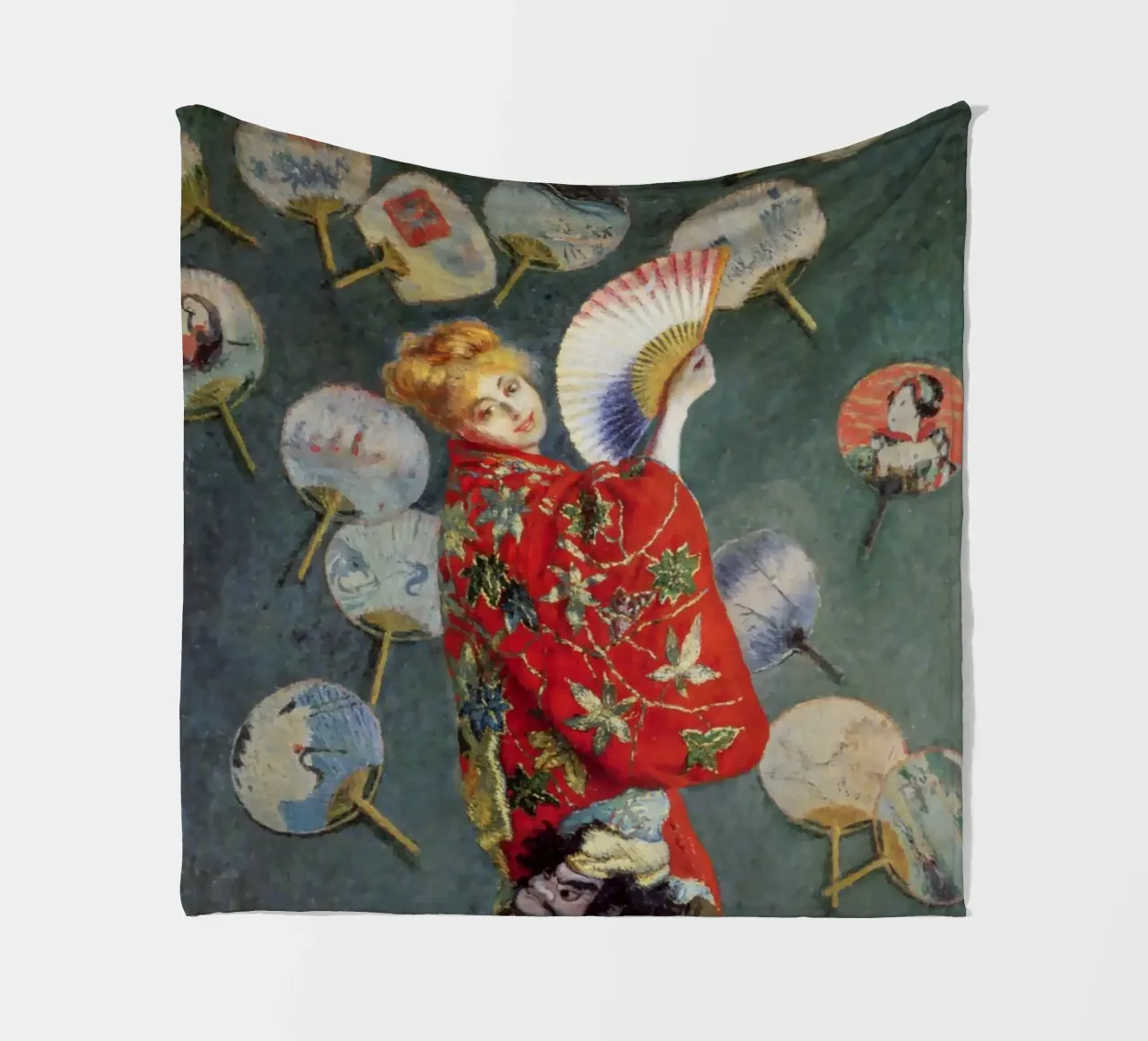 Claude Monet - Camille-La Japonaise coperta in pile da Carinaprint