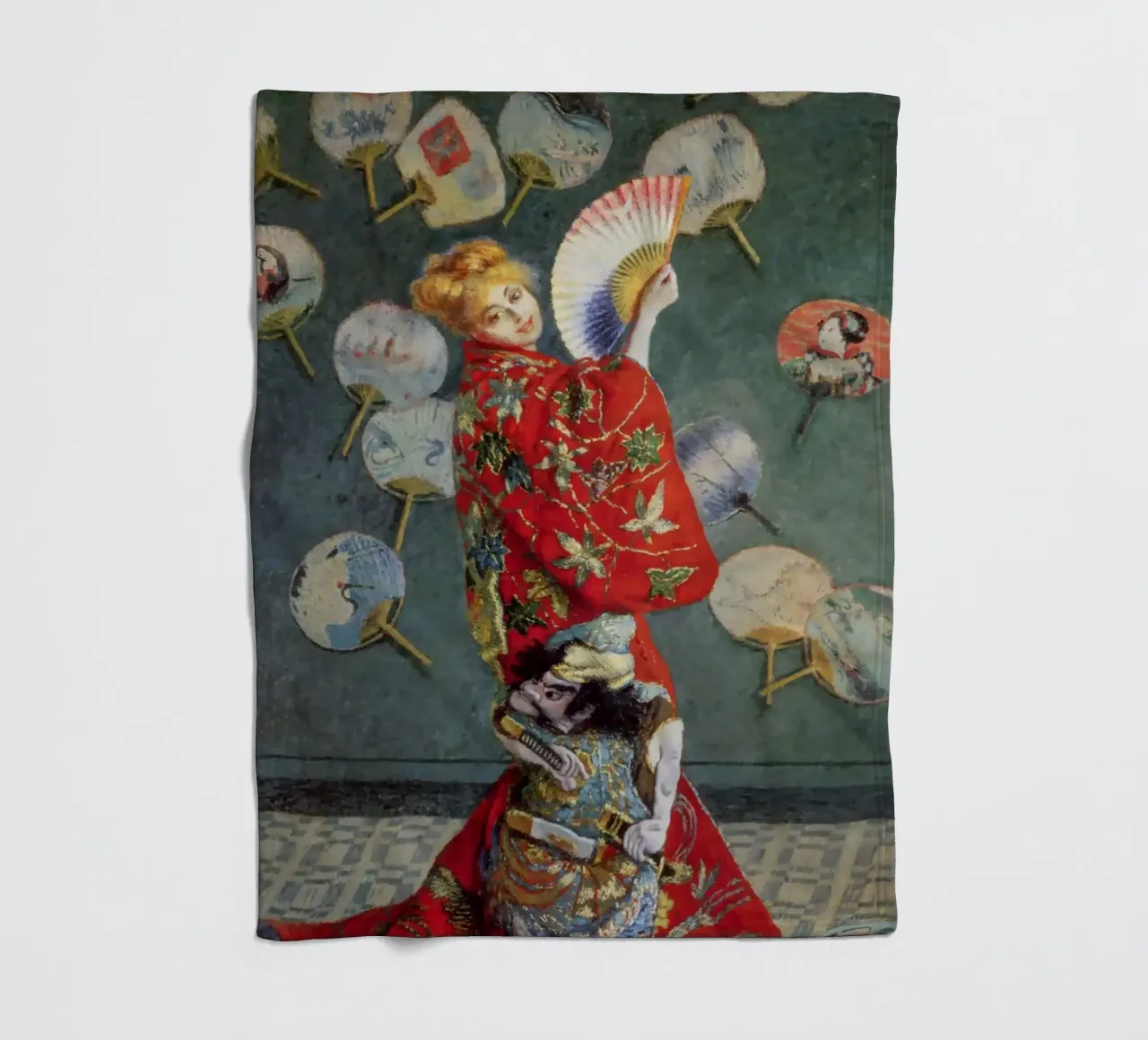 Claude Monet - Camille-La Japonaise coperta in pile da Carinaprint