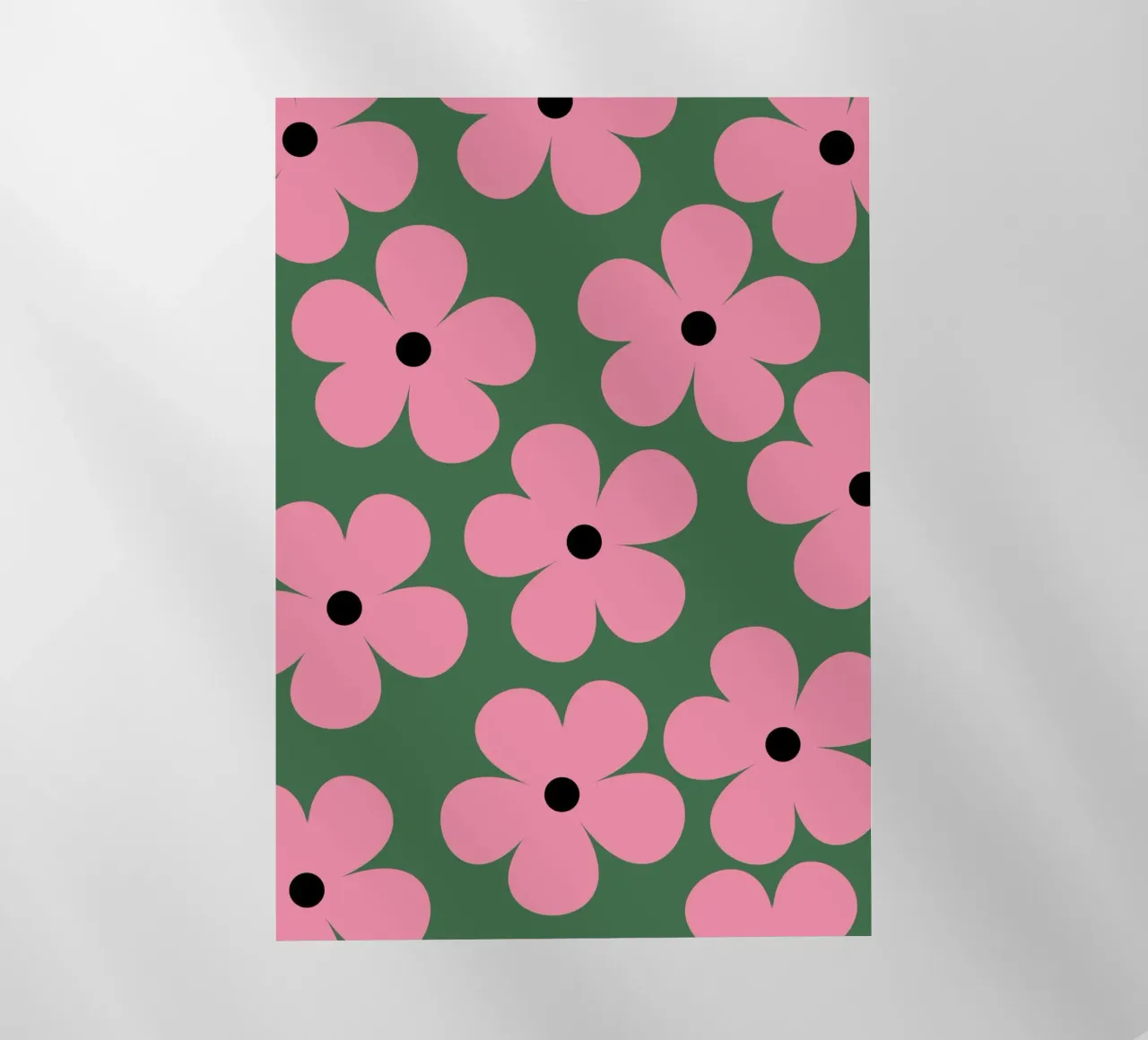 Design floreale retrò II - Verde scuro e rosa pellicola backlit da Lisa Jureczko Arts Illustration