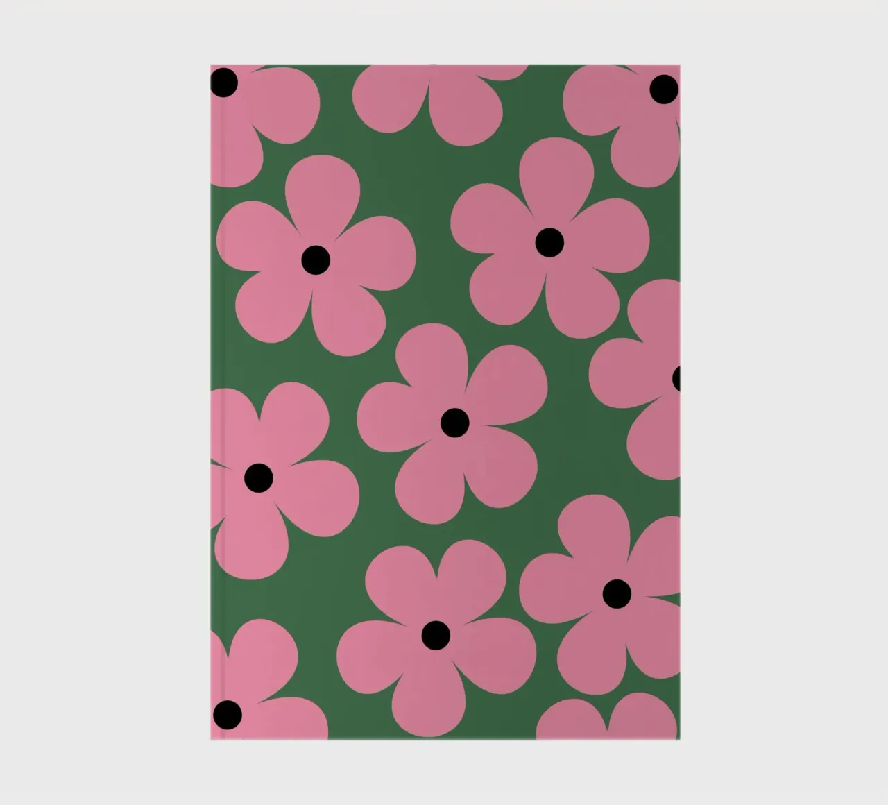 Design floreale retrò II - Verde scuro e rosa diario da Lisa Jureczko Arts Illustration