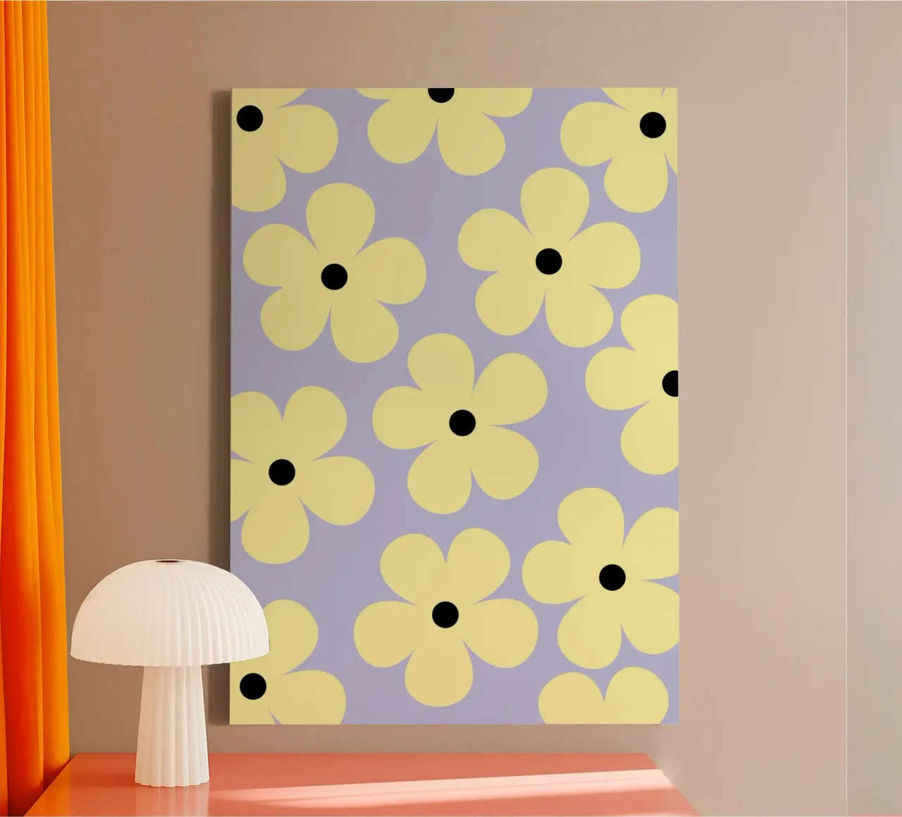 Design floreale retrò III - Lilla e giallo tela con Cornice a cassetta da Lisa Jureczko Arts Illustration