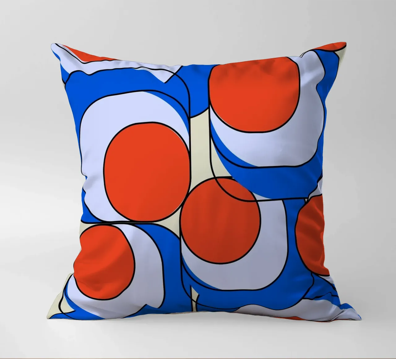 Abstract Asymmetrisch Bauhaus Retro Ontwerp Illustratie II kussen van Lisa Jureczko Arts Illustration