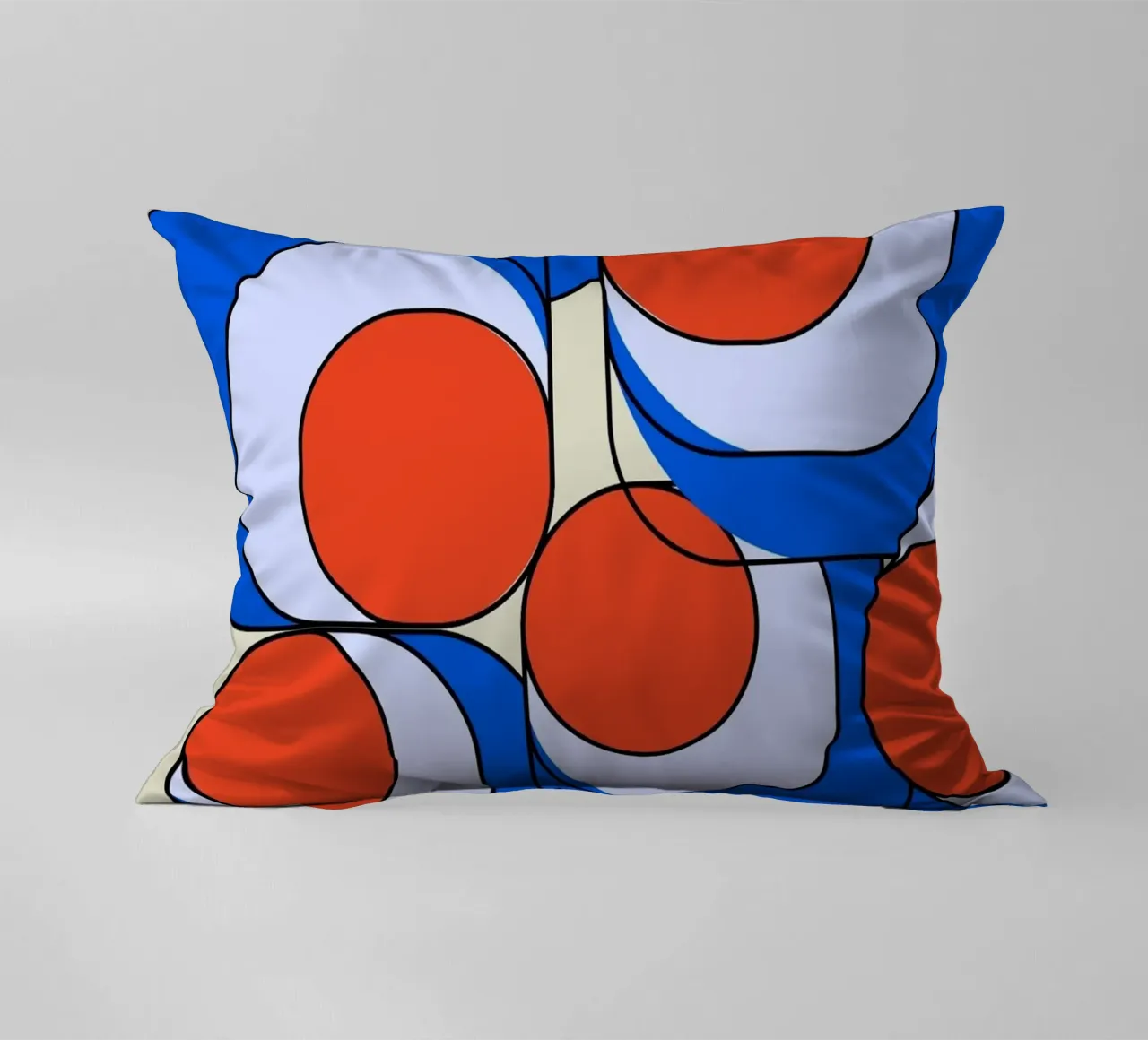 Abstract Asymmetrisch Bauhaus Retro Ontwerp Illustratie II kussen van Lisa Jureczko Arts Illustration