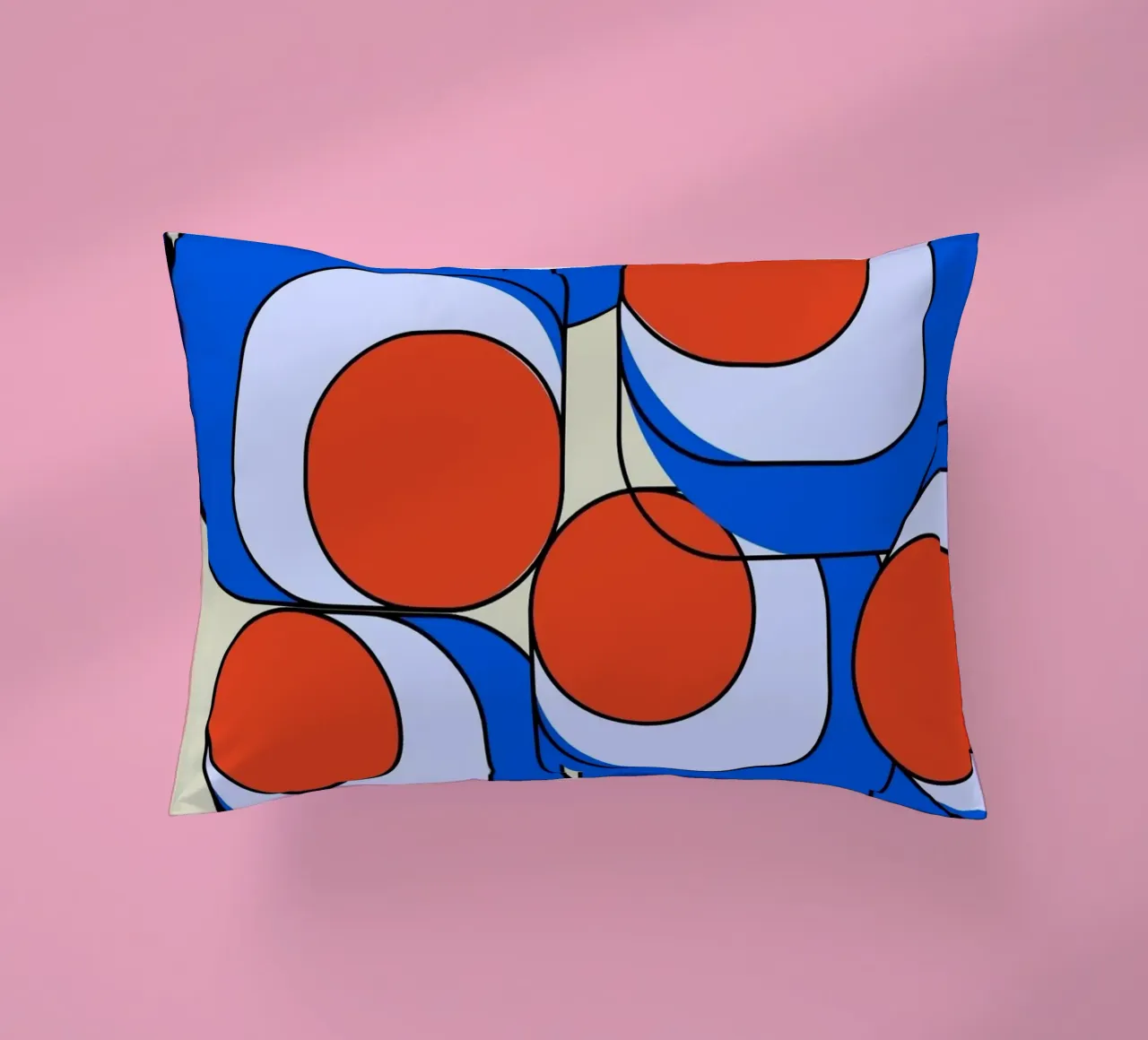 Abstract Asymmetrisch Bauhaus Retro Ontwerp Illustratie II kussen van Lisa Jureczko Arts Illustration