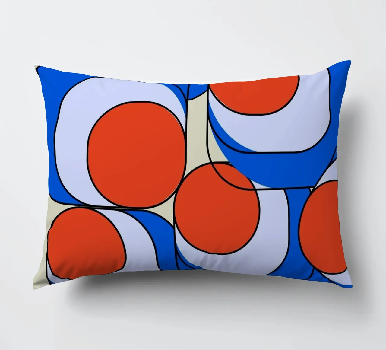 Abstract Asymmetrisch Bauhaus Retro Ontwerp Illustratie II kussen van Lisa Jureczko Arts Illustration