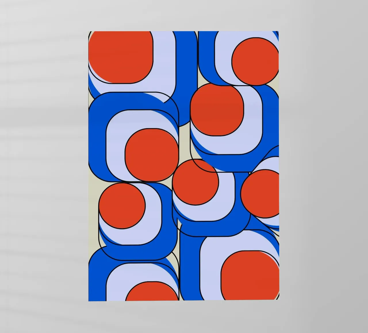 Illustrazione astratta asimmetrica di design retro Bauhaus II pellicola backlit da Lisa Jureczko Arts Illustration