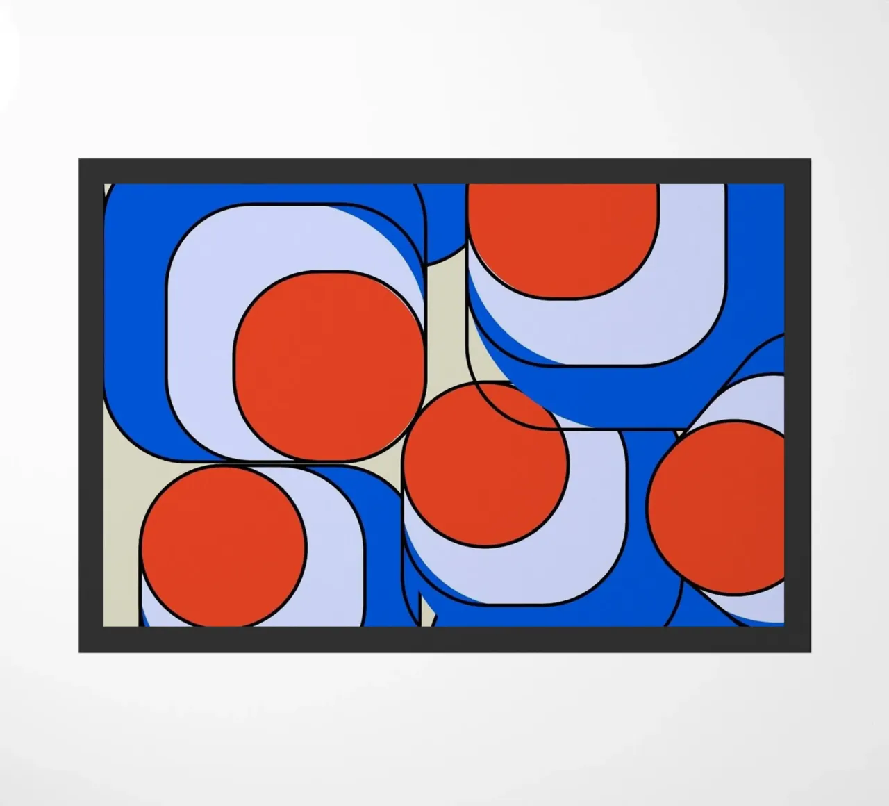 Abstract Asymmetrisch Bauhaus Retro Ontwerp Illustratie II deurmat van Lisa Jureczko Arts Illustration