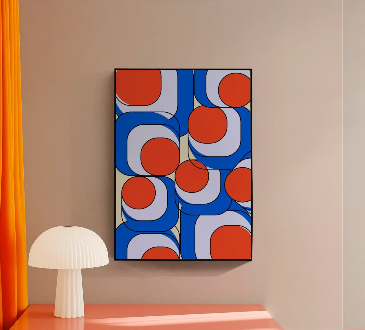 Ilustración abstracta asimétrica de diseño retro Bauhaus II metacrilato de Lisa Jureczko Arts Illustration