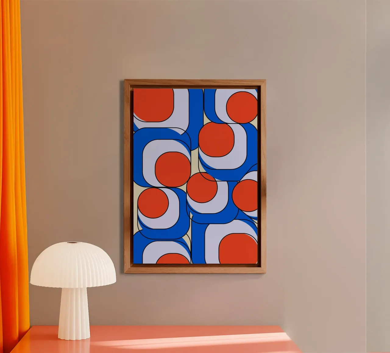 Ilustración abstracta asimétrica de diseño retro Bauhaus II aluminio dibond de Lisa Jureczko Arts Illustration