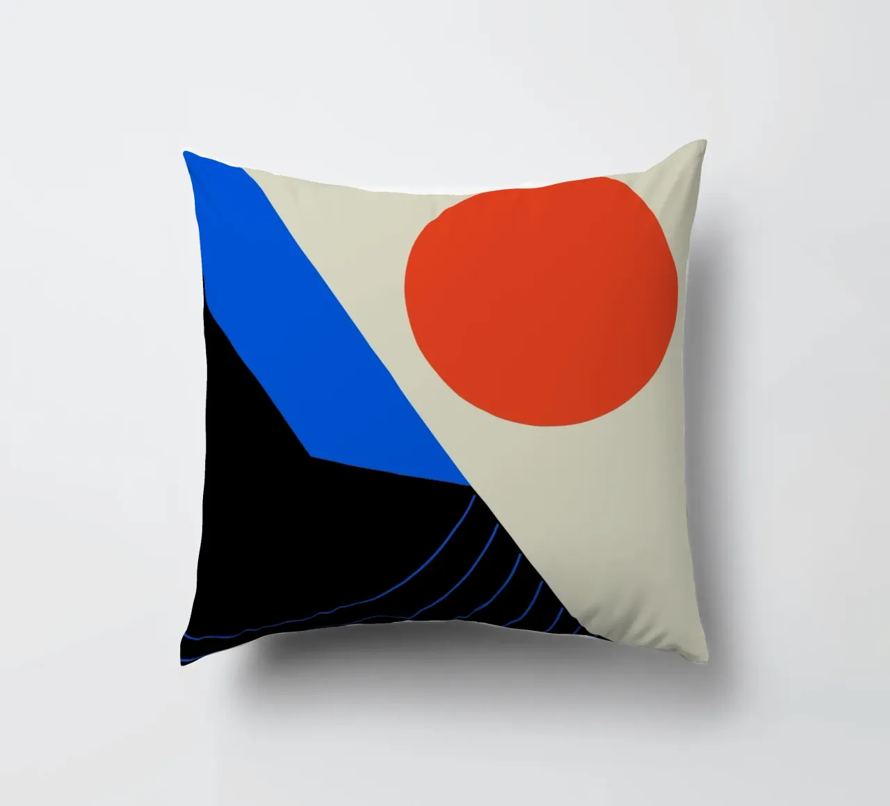 Illustrazione di design astratta Bauhaus Retro Motif III cuscino da Lisa Jureczko Arts Illustration