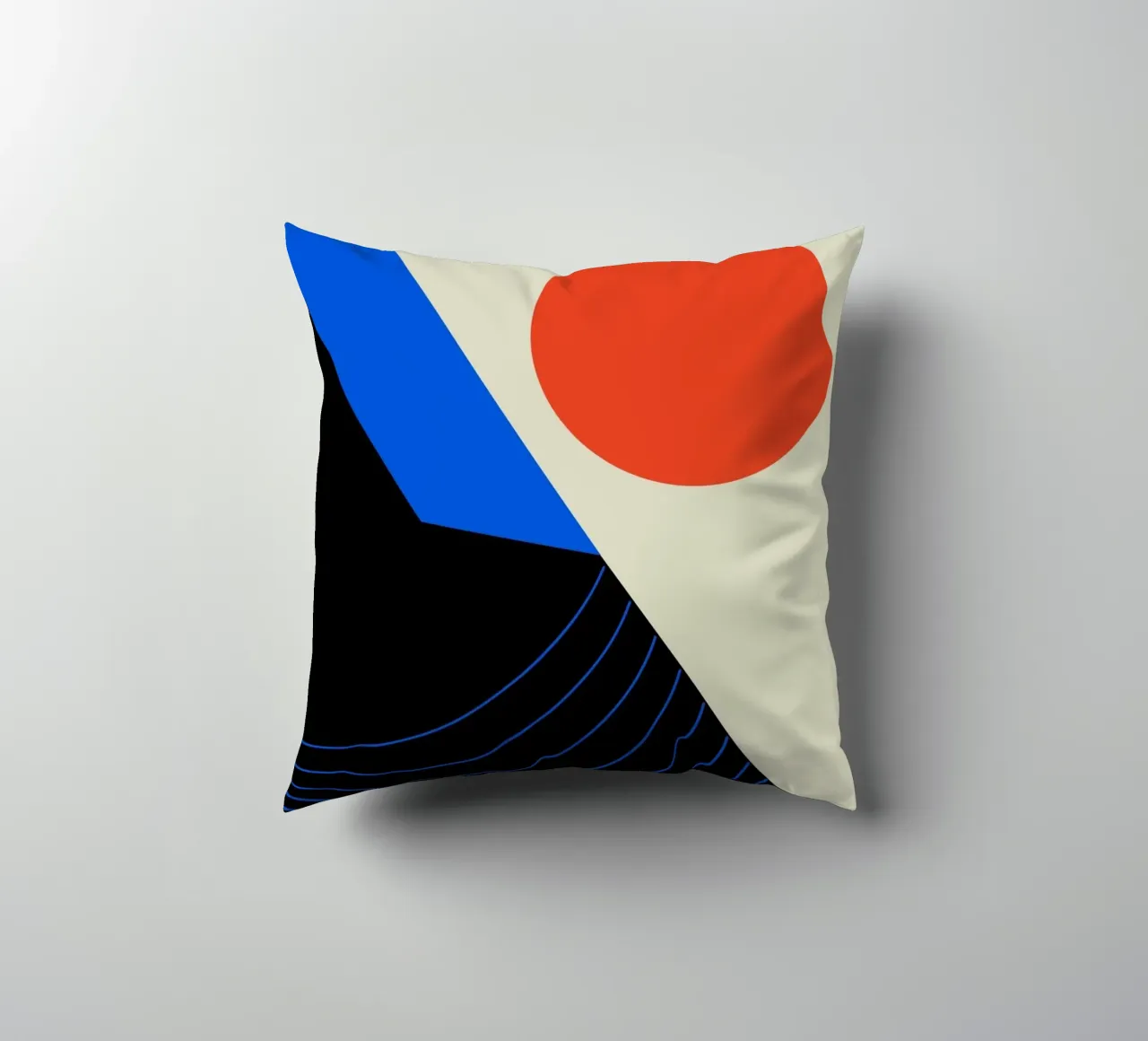 Illustrazione di design astratta Bauhaus Retro Motif III cuscino da Lisa Jureczko Arts Illustration