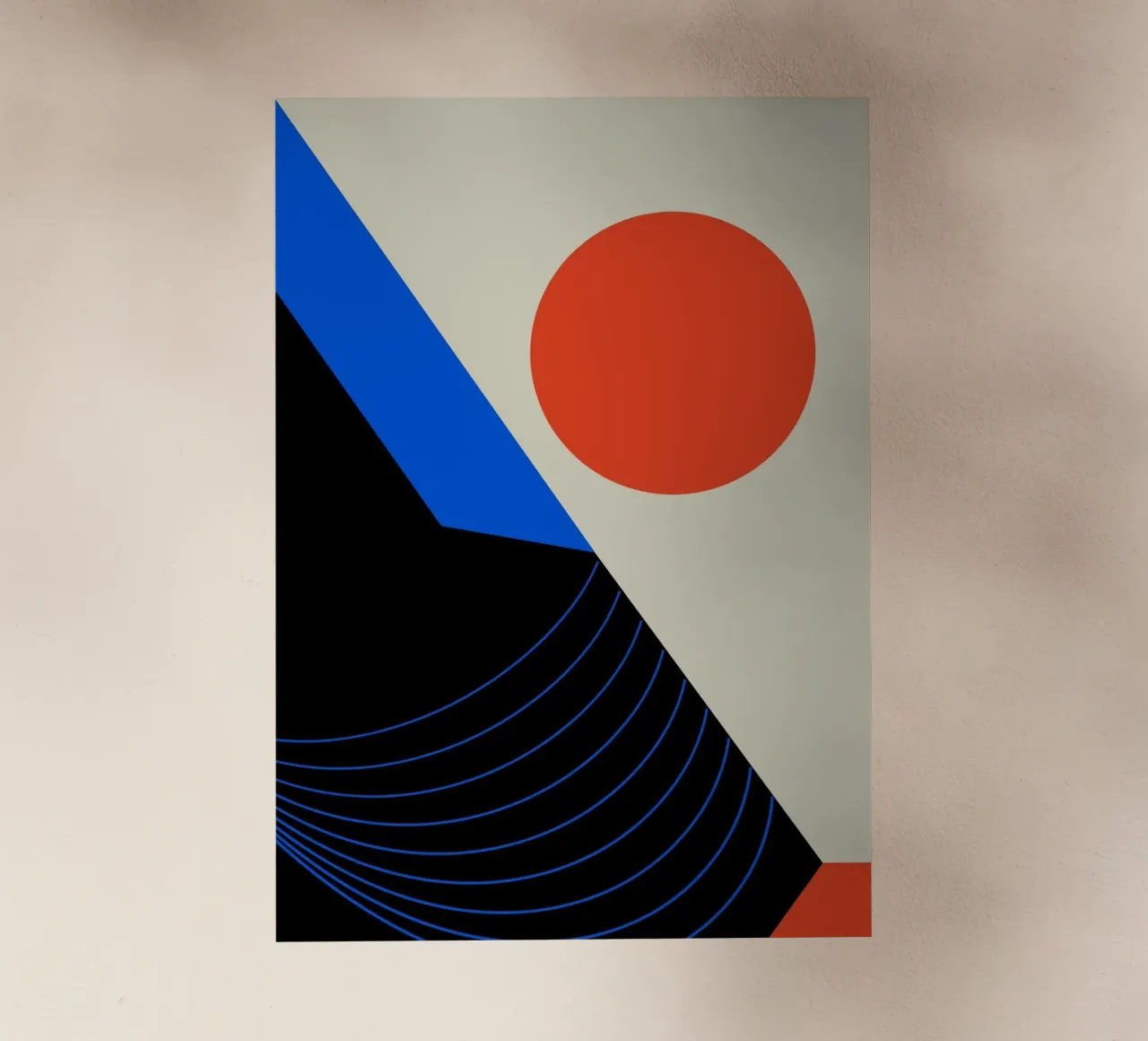 Illustrazione di design astratta Bauhaus Retro Motif III pellicola backlit da Lisa Jureczko Arts Illustration