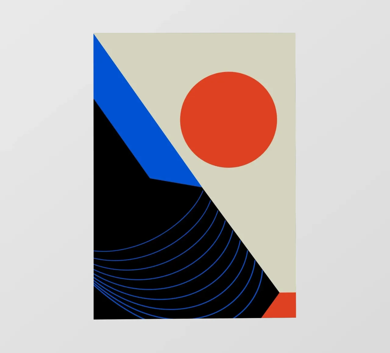 Illustrazione di design astratta Bauhaus Retro Motif III pellicola backlit da Lisa Jureczko Arts Illustration