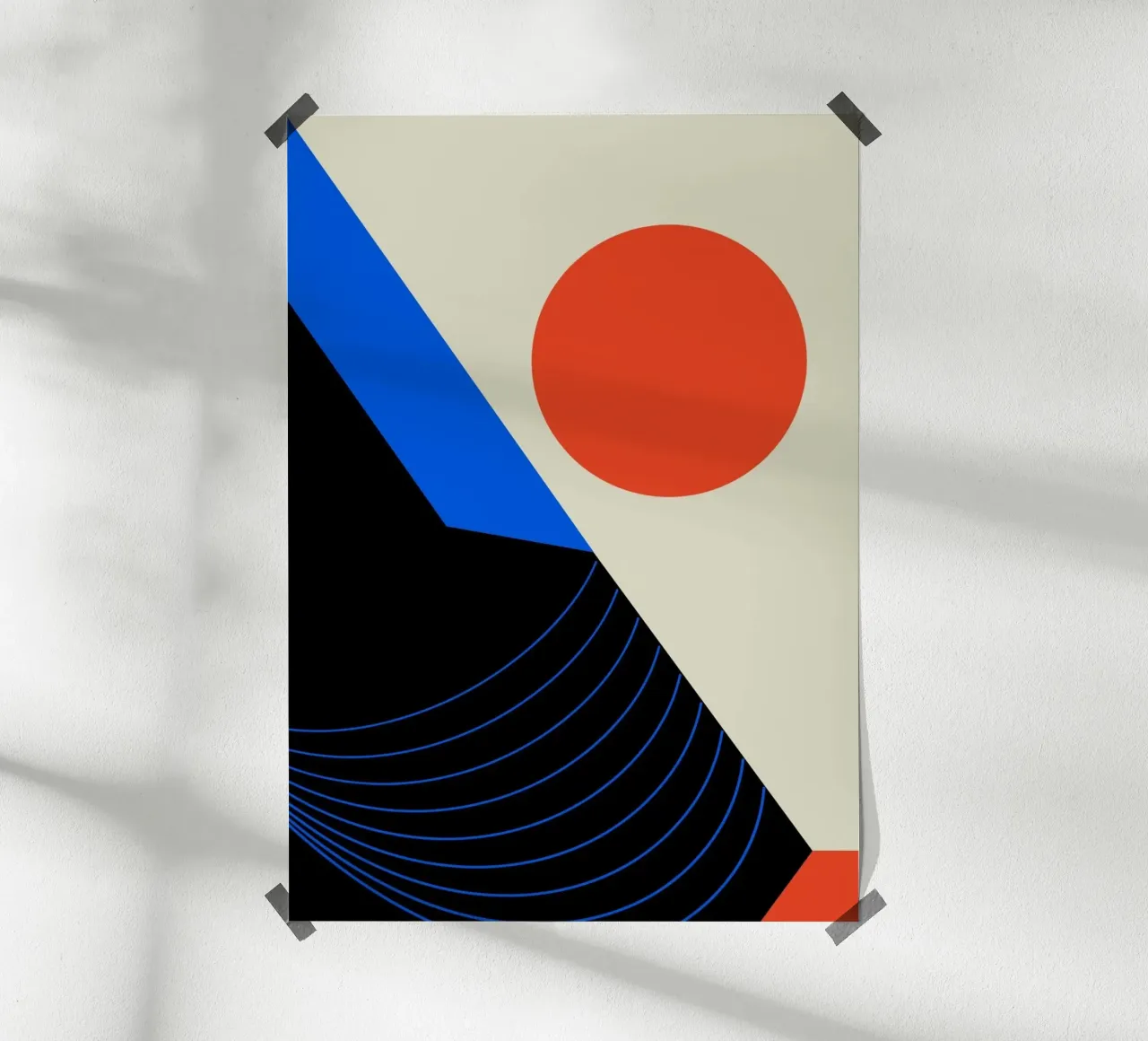 Illustrazione di design astratta Bauhaus Retro Motif III carta hahnemühle da Lisa Jureczko Arts Illustration