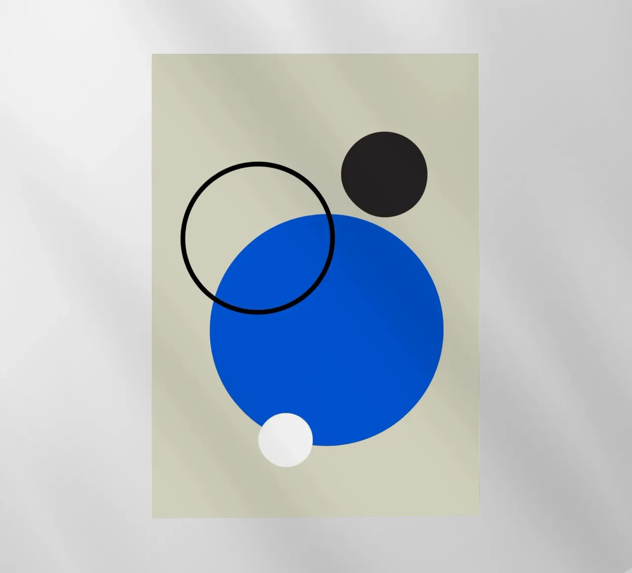 Abstract ontwerp van cirkels in blauw, wit en zwart backlit folie van Lisa Jureczko Arts Illustration