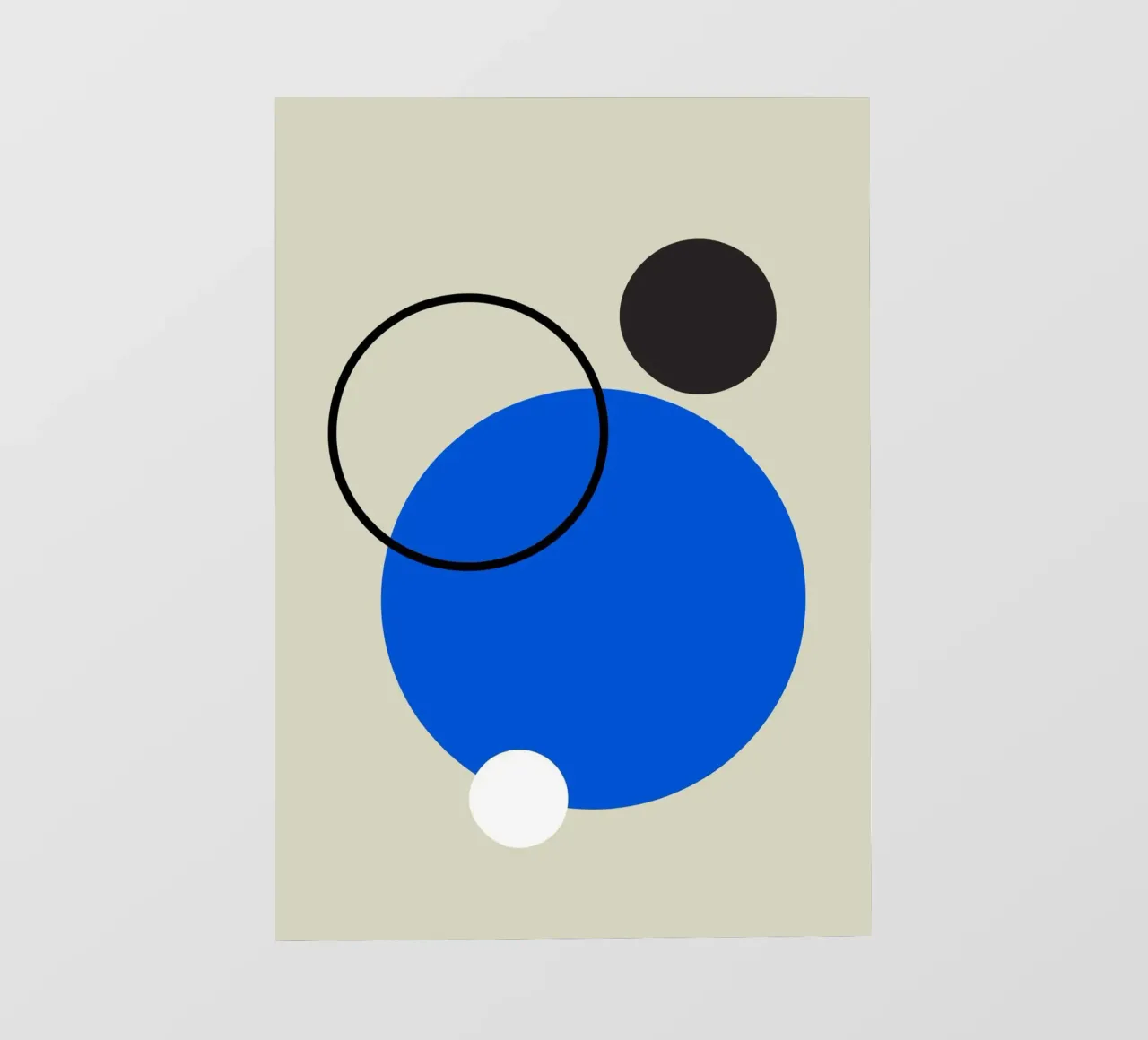 Abstract ontwerp van cirkels in blauw, wit en zwart backlit folie van Lisa Jureczko Arts Illustration