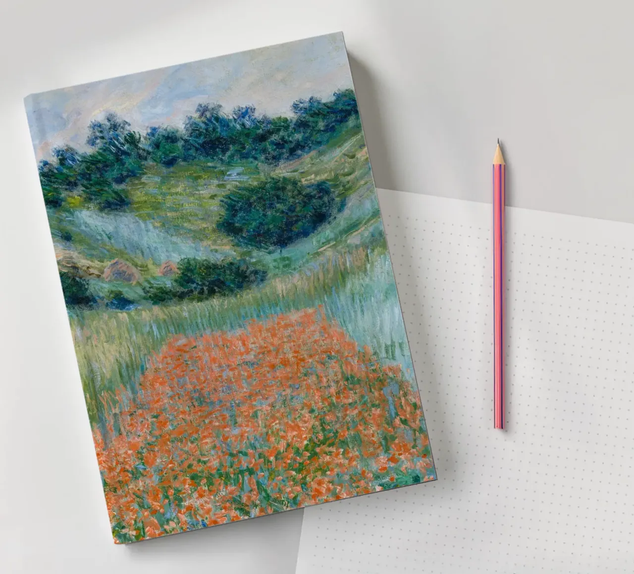 Claude Monet - Poppy field near Giverny notebook by Carinaprint
