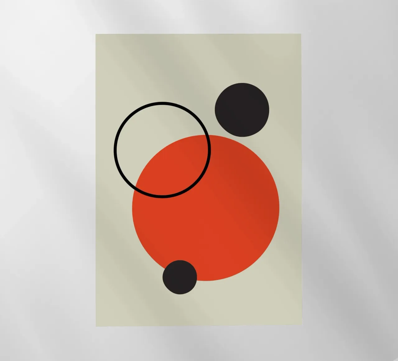 Abstract design of circles in red, beige and black backlit film by Lisa Jureczko Arts Illustration