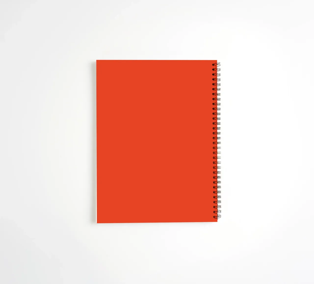 Abstract design of circles in red, beige and black spiral notebook by Lisa Jureczko Arts Illustration