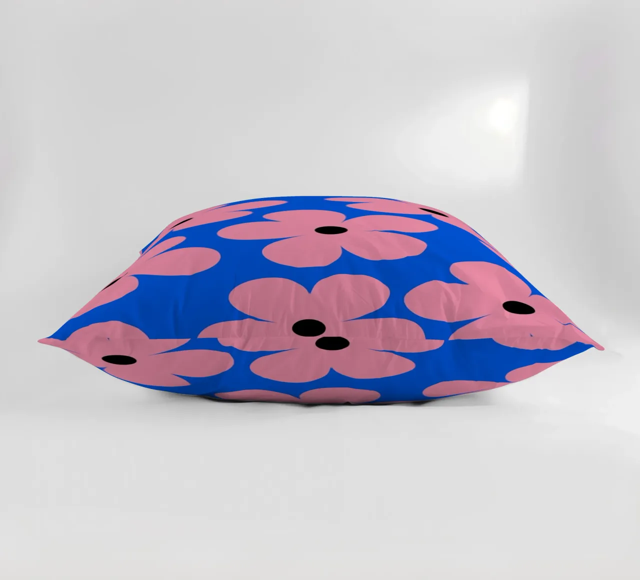 Design floreale retrò - Blu e rosa cuscino da Lisa Jureczko Arts Illustration