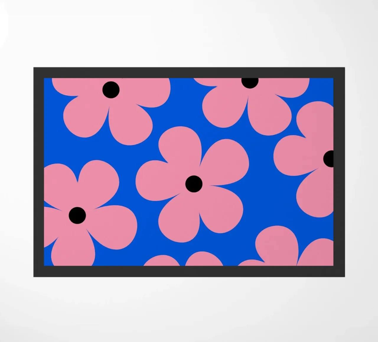 Design floreale retrò - Blu e rosa zerbino da Lisa Jureczko Arts Illustration