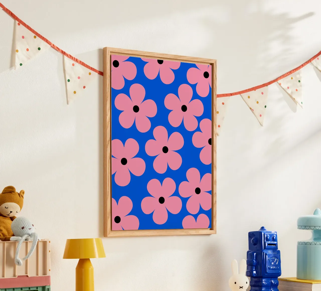 Design floreale retrò - Blu e rosa plexiglass da Lisa Jureczko Arts Illustration