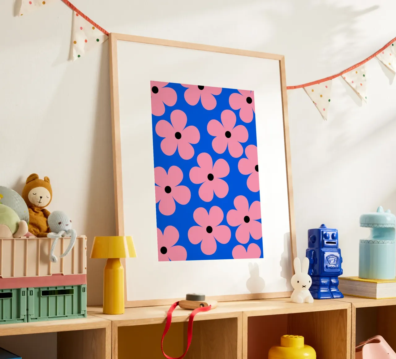 Design floreale retrò - Blu e rosa carta hahnemühle da Lisa Jureczko Arts Illustration