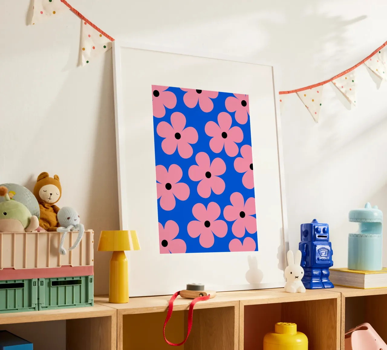 Design floreale retrò - Blu e rosa carta hahnemühle da Lisa Jureczko Arts Illustration