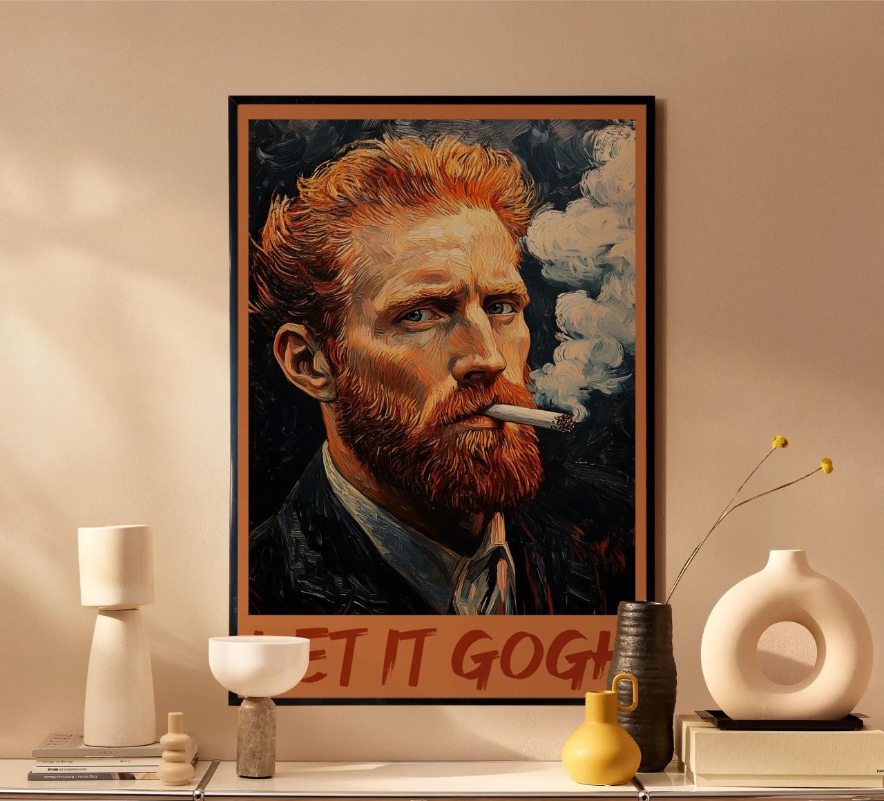 Vincent - Smoking let it gogh poster by Carinaprint