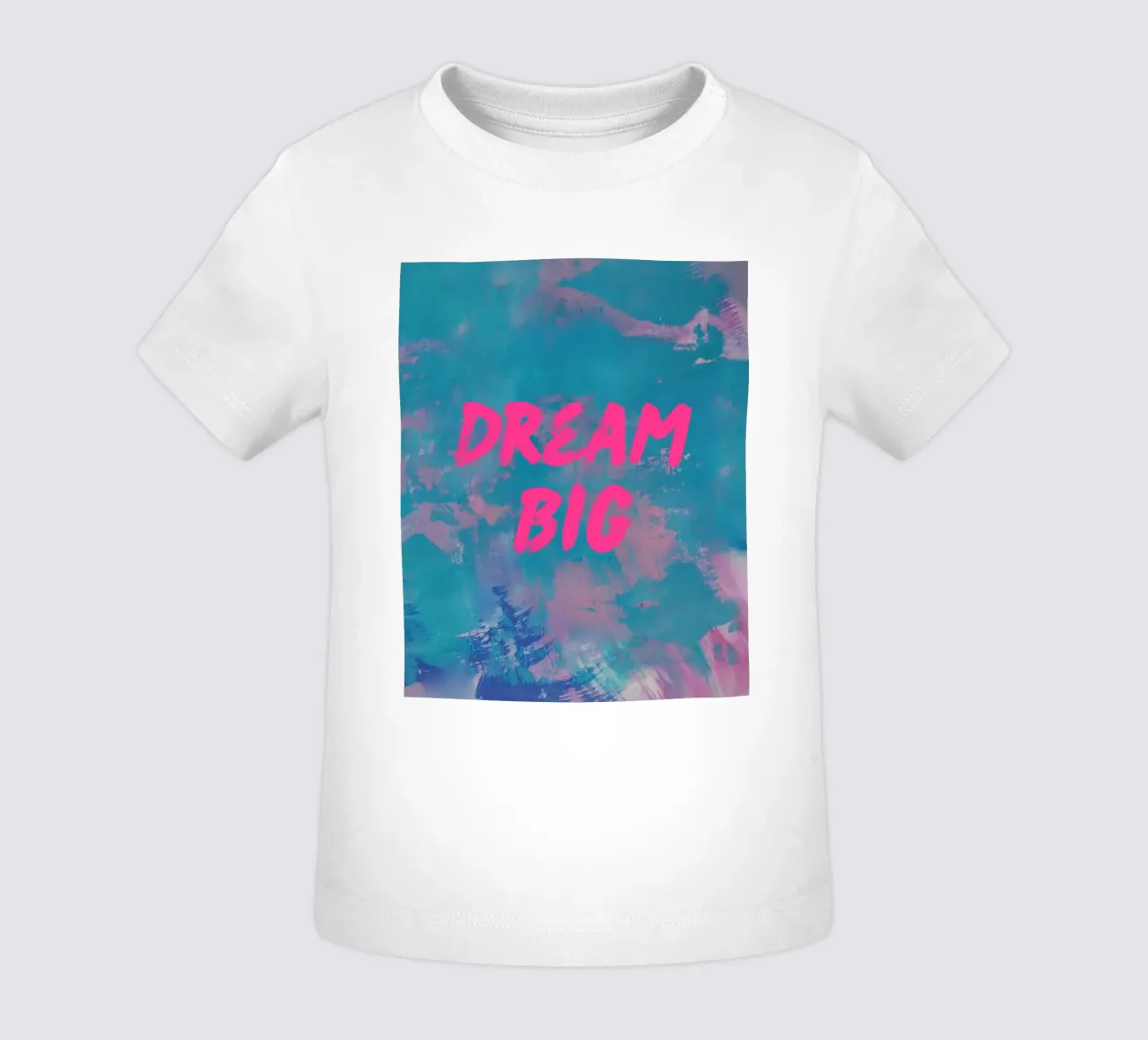 "DREAM BIG" kleurrijke abstracte print baby t-shirt van FABOArt