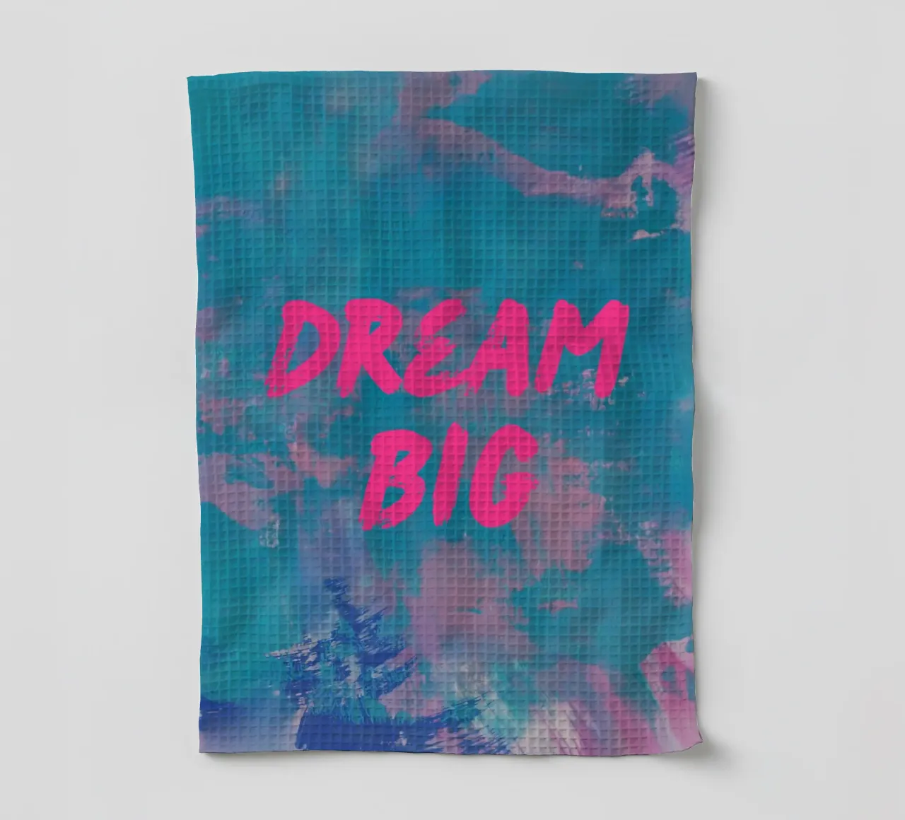 "DREAM BIG" Colorful Abstract Print tea towel by FABOArt