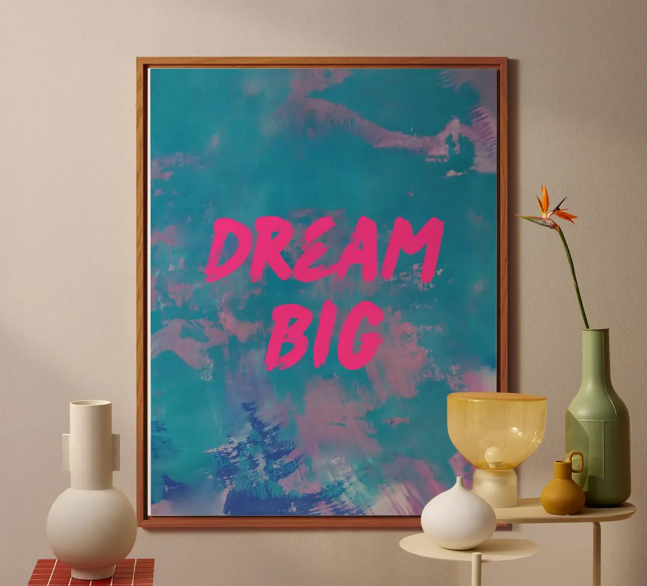 "DREAM BIG" Colorful Abstract Print forex plate by FABOArt