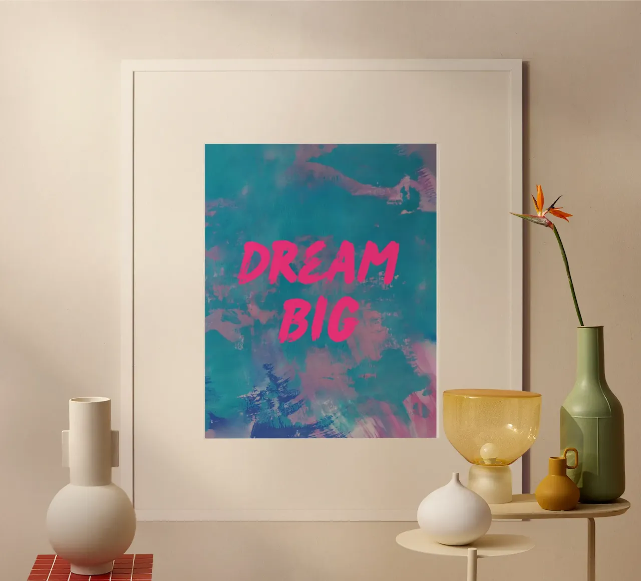 "DREAM BIG" Impresión abstracta de colores poster de FABOArt