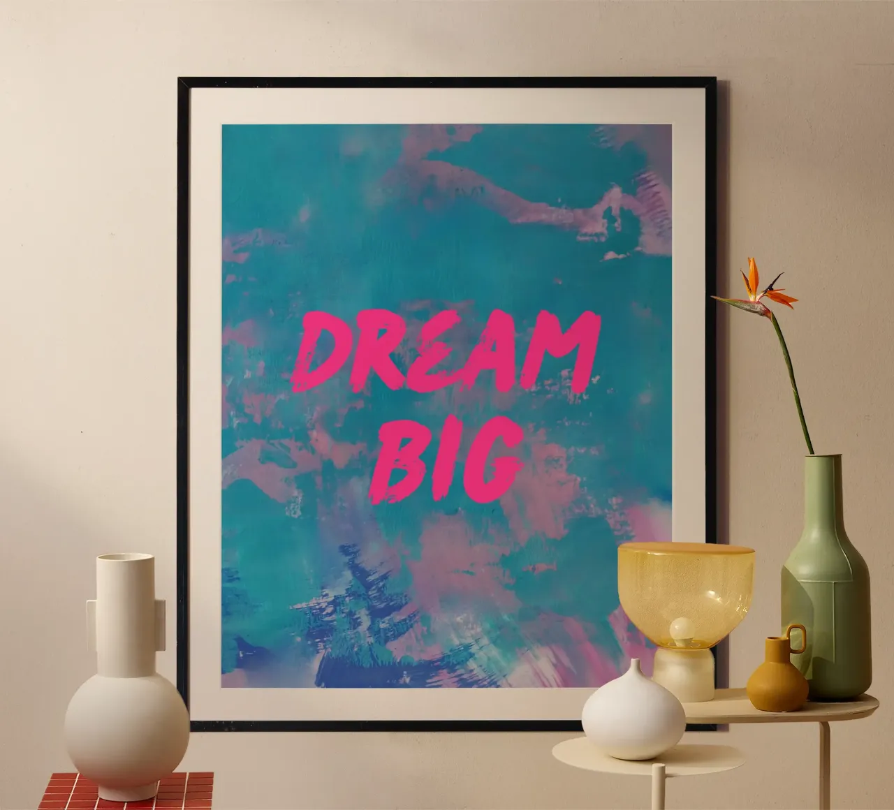 "DREAM BIG" Impresión abstracta de colores poster de FABOArt