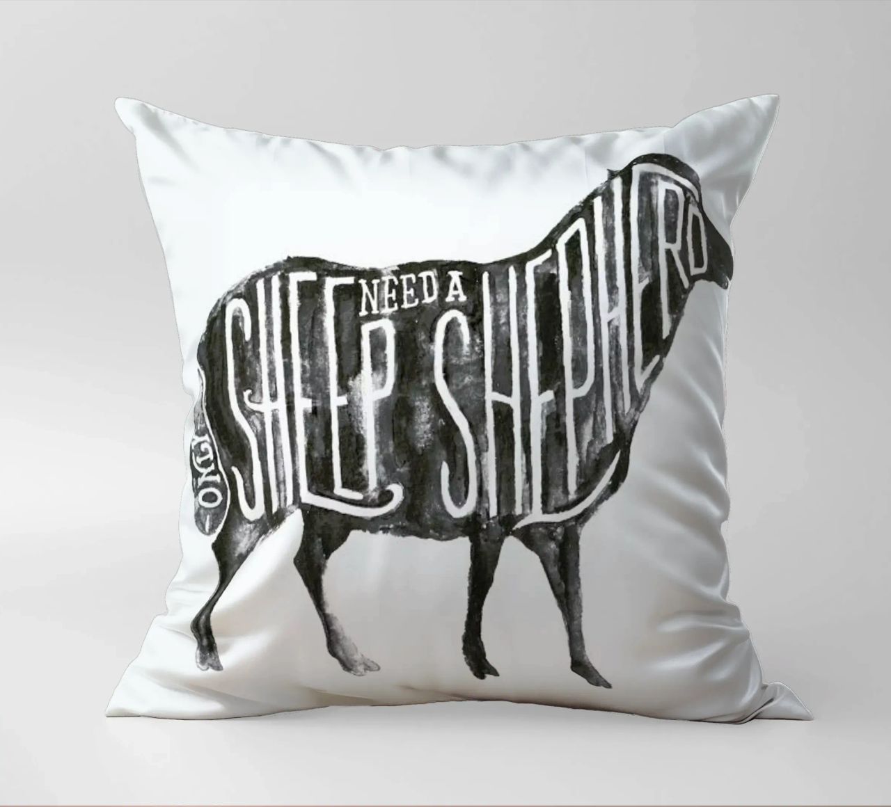 Sheep Need A Shepherd cuscino da JONATTEND