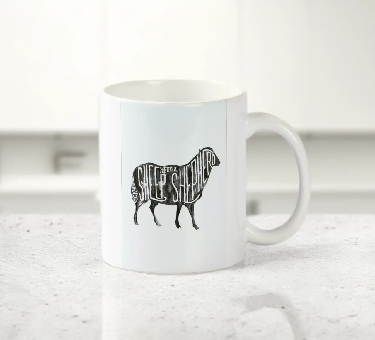 Sheep Need A Shepherd Keramik Tasse von JONATTEND